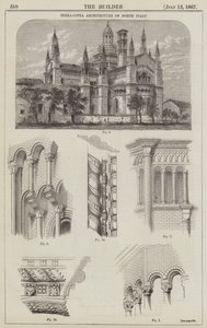 Architettura in Terracotta del Nord Italia (incisione) da English School