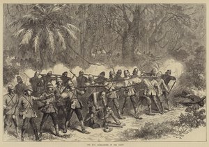 I 42nd Highlanders in prima linea (incisione) da English School