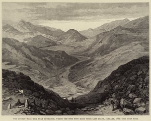 La Guerra in Afghanistan, Collina vicino a Gundamuk, dove il 44° Reggimento fece la loro Ultima Resistenza, gennaio 1842 (incisione) da English School