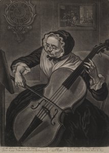 Il vecchio frivolo, c.1750 (mezzotinto) da English School