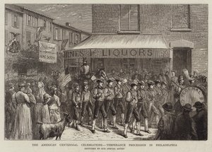 Le celebrazioni del centenario americano, processione della temperanza a Filadelfia da English School