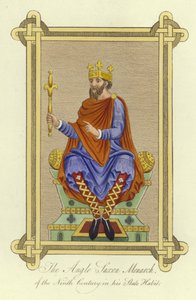 Il monarca anglosassone del IX secolo nel suo abito di stato