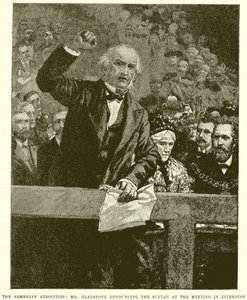 Le atrocità armene: Mr. Gladstone denuncia il Sultano alla riunione a Liverpool
