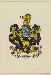 I fregi araldici di George Robert Clover, Esquire di Ramle, Birkenhead (litografia a colori)