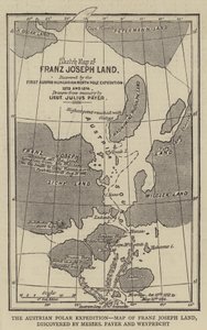 La spedizione polare austriaca, mappa della Terra di Francesco Giuseppe, scoperta dai signori Payer e Weyprecht da English School