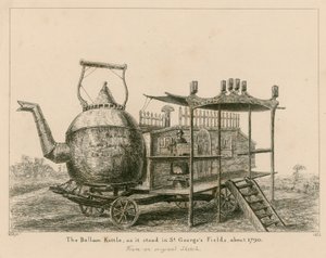 Il bollitore a pallone, come si trovava a St Georges Fields, Londra, circa 1790 da English School