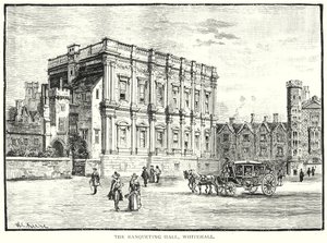La sala dei banchetti, Whitehall (incisione) da English School