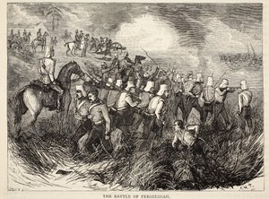La Battaglia di Ferozeshah, illustrazione da Cassells Illustrated History of England da English School