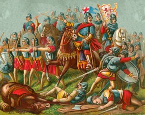 La battaglia di Hastings da English School