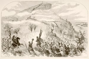 La Battaglia di Lookout Mountain (litografia) da English School
