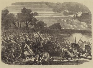 La battaglia di Weissenburg, lotta tra truppe tedesche e turcos e zuavi francesi da English School