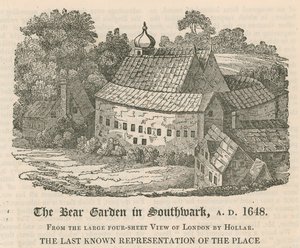 Il Bear Garden a Southwark, AD 1648 da English School