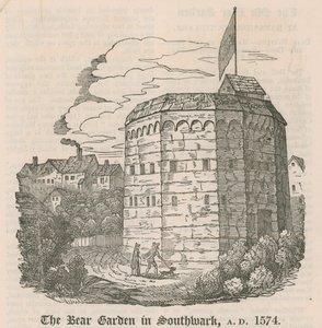 Il Bear Garden a Southwark, Londra, AD 1574 da English School