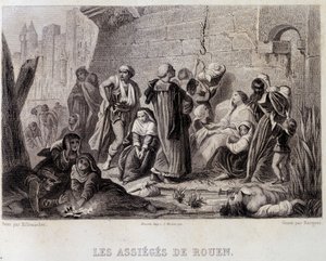 Gli assediati di Rouen (incisione) da English School