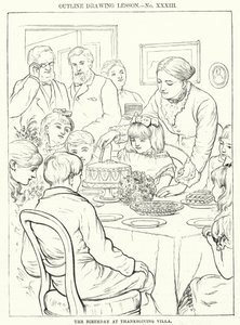 Il Compleanno a Thanksgiving Villa (incisione) da English School