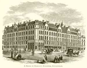 Il blocco degli edifici di Peabody, Spitalfields da English School
