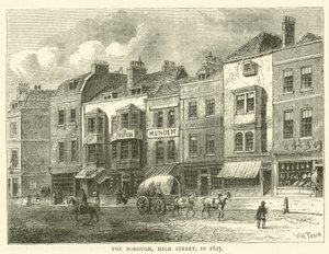 Il Borough, High Street, nel 1825 da English School