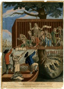 I bostoniani in difficoltà, 1774 da English School