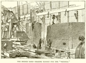 Il cantiere del ponte - Costruzione della torretta per la Victoria da English School