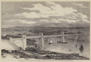 Il ponte tubolare Britannia attraverso lo stretto di Menai da English School