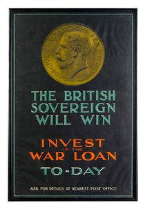 Il Sovrano Britannico Vincera, manifesto di prestito di guerra della Prima Guerra Mondiale