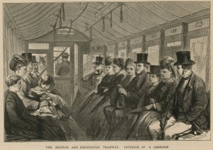 La tramvia di Brixton e Kennington - interno di una carrozza da English School