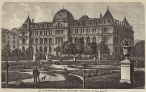 La Scuola delle Arti Edili, Stoccarda (incisione) da English School