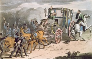 La cattura della carrozza di Bonaparte a Waterloo, 18 giugno 1815, 1816 da English School