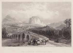 Il castello di Cassano, Calabria (incisione) da English School