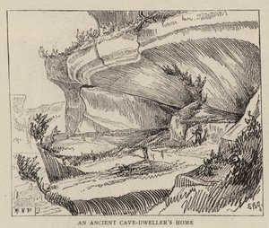 Gli abitanti delle caverne della Vézère (incisione) da English School
