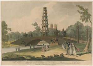 La Pagoda Cinese e il Ponte nel Parco di St James (prima dell