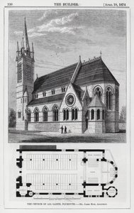 La Chiesa di Tutti i Santi, Plymouth (incisione) da English School