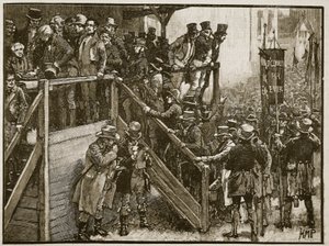 La Contesa di Clare: Padre Murphy guida i suoi inquilini al voto, illustrazione da Cassells Illustrated History of England da English School