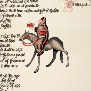 Il Racconto del Chierico di Oxford, (dettaglio) da I Racconti di Canterbury, di Geoffrey Chaucer (c.1342-1400) Manoscritto Ellesmere, edizione facsimile, 1911 da English School