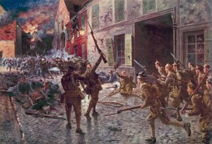 Le Guardie Coldstream a Landrecies, agosto 1914 da English School