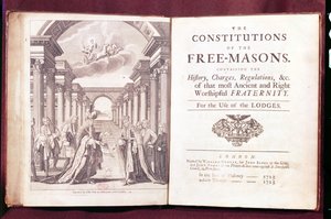 Le Costituzioni dei Massoni di Dr James Anderson (c.1680-1739) pubblicato a Londra 1723