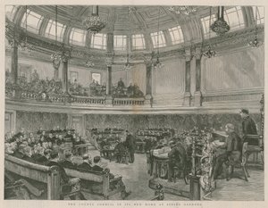 Il Consiglio della Contea nella sua nuova sede a Spring Gardens, Londra da English School