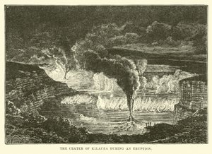 Il cratere di Kilauea durante un