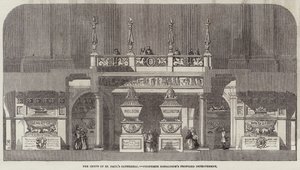 La cripta della cattedrale di St Paul, proposta di miglioramento del professor Donaldson (incisione) da English School