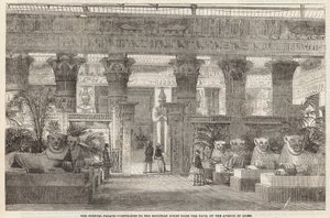 Il Crystal Palace: Ingresso alla Corte Egiziana dal Nave attraverso il Viale dei Leoni da English School