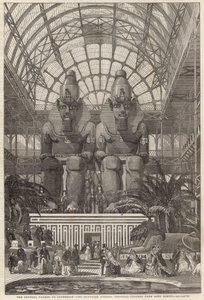 Il Crystal Palace a Sydenham; Il Viale Egiziano, figure colossali da Aboo Simbel