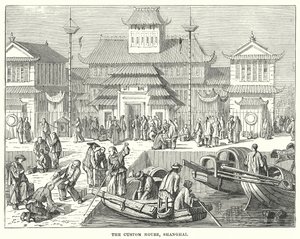 La Custom House, Shanghai (incisione) da English School