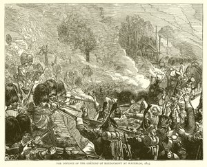 La difesa del Castello di Hougoumont a Waterloo, 1815 da English School