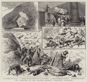 Il disastro alla cava di Crarae, Lochfyne, Scozia (incisione)