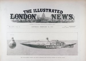 Il sottomarino Nautilus, funzionante con energia elettrica, da The Illustrated London News, 26 febbraio 1887