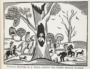 Il bambino angosciato nel bosco, o lo zio crudele, illustrazione da Chap-books del XVIII secolo di John Ashton, pub. 1882 da English School
