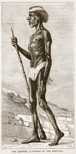 Il Djangal, un Selvaggio del Sirgouja, illustrazione da Cassells Illustrated History of England