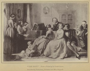 Il duetto, da un dipinto di Frank Stone, con Tennyson, Dickens e Miss Hogarth
