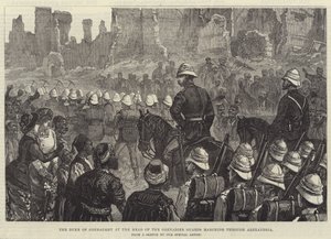 Il duca di Connaught alla testa delle Guardie Granatieri che marciano attraverso Alessandria da English School