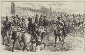 Il Duca di Edimburgo a Dublino, revisione nel Phoenix Park (incisione) da English School